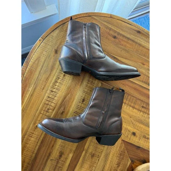 LAREDO MEN'S SIDE ZIPPER WESTERN BOOTS - ROUND TOE